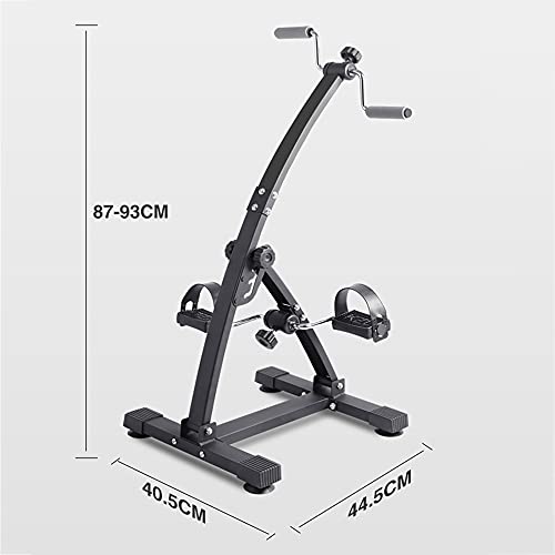 Entrenador de Pies y Manos,ejercitador de pedal ajustable con resistencia variable,para entrenamiento de rehabilitación de hemiplejía por accidente cerebrovascular/Black / 87x44.5x40.5cm