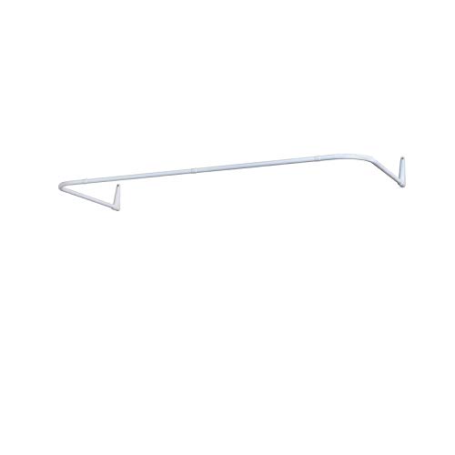 Erica Barra para Cortina de Ducha en Forma de U de 70x165x70cm, Barra para Cortina de Baño para Bañera sin Soporte en el Techo, Recubierta de Plástico sin PVC, Inoxidable. Blanco.