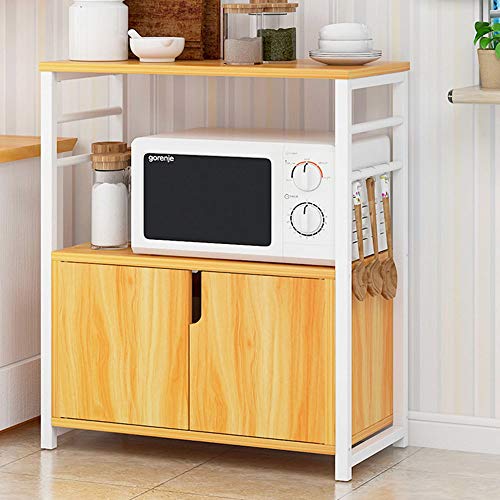 Estantes Organizadores de Almacenamiento de Cocina Microondas horno de carro de cocina Estantería de 2 niveles estante con gabinete de cocina o el comedor muebles de la sala Estante de la Estación de