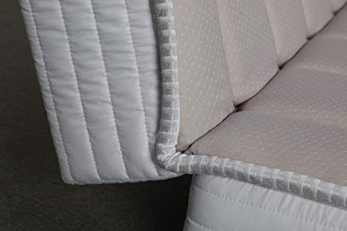 EVERGREENWEB - Colchón H 10 cm para sofá Cama, con Pliegue en el Asiento, Funda Plegable de Poliuretano ortopédico Blanco hipoalergénico, Cordones de fijación para sofá Cama