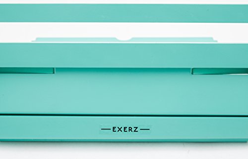 Exerz Soportes para Libros de Cocina/Soporte de Madera para Leer Libros de Cocina/Soporte para Recetario de Cocina Sostenedor para Libros- Ajustable/para Libros iPad Tabletas- 34x24 x2cm (Azul)