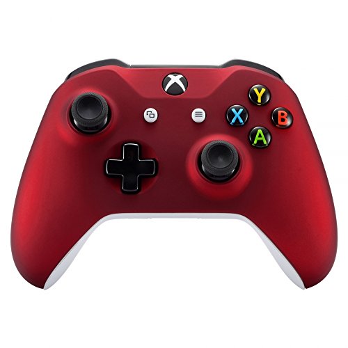 eXtremeRate Carcasa para Mando Xbox One S/X Accesorios Protectora Suave al Tacto Placa Frontal Funda Delantera Kit de reemplazo Cubierta Shell para Mando Controlador de Xbox One S/X(Model 1708) Rojo
