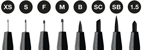 Faber-Castell 167137 - Pack de 8 rotuladores Pitt Artist Pens Black, color negro