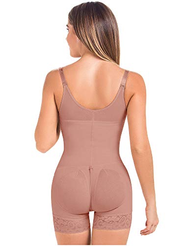 Fajas MariaE 9334 Moldeadora 4 Tallas Ajustables Postquirúrgica Postparto Compresión Alta Faja Colombiana Levanta Cola (M, Moka)