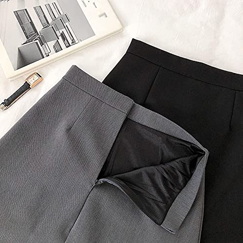 Falda Mujer Verano Coreano Imperio Dulce Sólido Mini Falda De Mujer Oficina Señora Linda por Encima De La Rodilla Una Línea De Cintura Alta Faldas Kawaii S Gris
