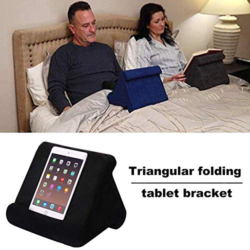 FANIER Soporte de Almohada para Tableta, Multiángulo Soporte iPad Pillow para cojines blandos en ángulo Soporte de cojín para Tablet para lectores de libros electrónicos, smartphones, revistas (Negro)