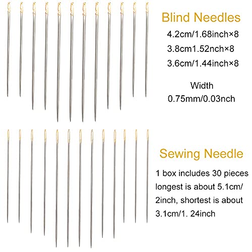 fanshiontide 54 Piezas Kit de Agujas de Coser a Mano Agujas de Enhebrado Automático Agujas de Doble Agujero Agujas Fáciles de Enhebrar Agujas de Tejer para DIY Labores de Agujas Accesorios