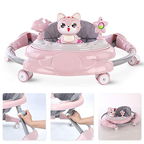 FCH123 Andador Bebés Ajuste De Altura Andador para Bebé Evolutivo Musical Prevención De Vuelcos Disco De Juego Musical Almohadilla De Pie Esponja Prevenir O-piernas Conveniente para Cenar