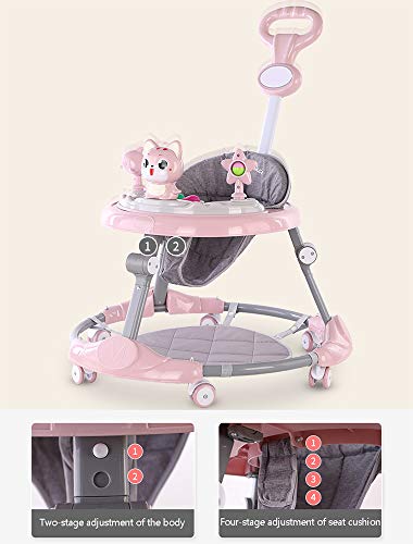 FCH123 Andador Bebés Ajuste De Altura Andador para Bebé Evolutivo Musical Prevención De Vuelcos Disco De Juego Musical Almohadilla De Pie Esponja Prevenir O-piernas Conveniente para Cenar