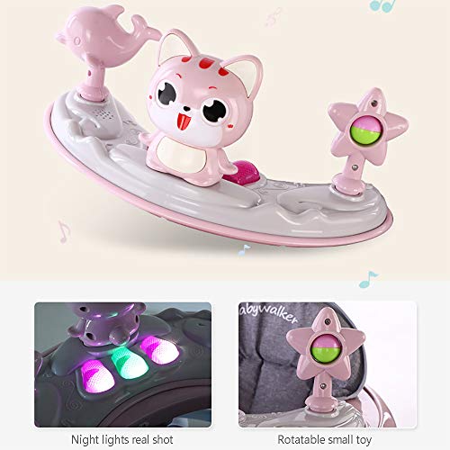 FCH123 Andador Bebés Ajuste De Altura Andador para Bebé Evolutivo Musical Prevención De Vuelcos Disco De Juego Musical Almohadilla De Pie Esponja Prevenir O-piernas Conveniente para Cenar