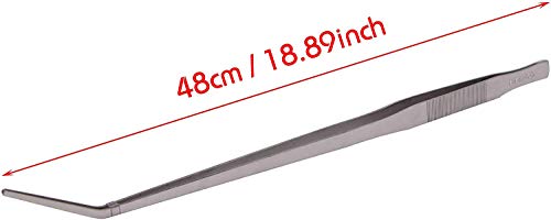 FEITA Pinzas Extra largas Pinzas de Pinzas de Punta Curva de Acero Inoxidable de 18,9 Pulgadas para Plantas de Acuario
