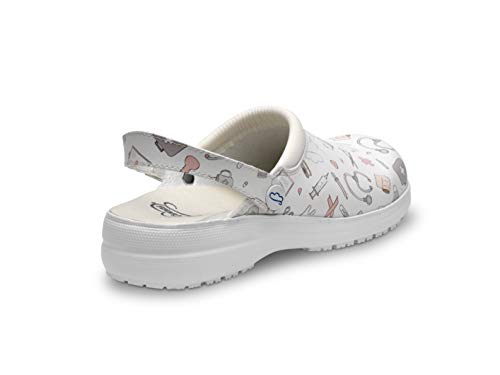 FELIZ CAMINAR - Zuecos Sanitarios Mycrom Sanitario/con Correa Antideslizantes y Cómodos para Mujer/Clínicas, Veterinarios, Hospital, Geriátricos (Sanitario, Numeric_37)