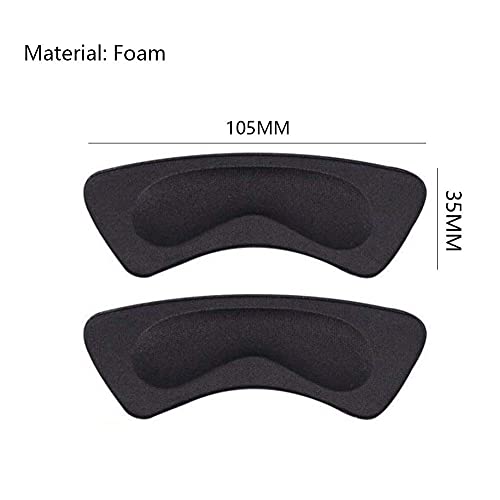 FFFICE - Cojines de tacón tridimensionales, kit de accesorios en centro comercial, restaurante, cine, 105 x 35 x 3 mm, color negro, 5 pares de almohadillas para el talón para la salud del pie