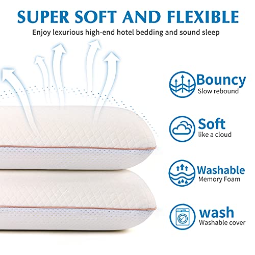 Findigit Almohada de Espuma Viscoelástica, Almohada Ortopédica de Soporte de Cuello de Doble Cara, Funda de Almohada de Dos Lados Diferentes para Uso Durante Todo el Año