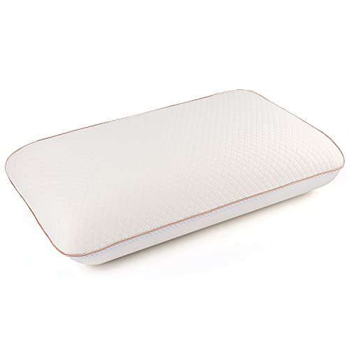 Findigit Almohada de Espuma Viscoelástica, Almohada Ortopédica de Soporte de Cuello de Doble Cara, Funda de Almohada de Dos Lados Diferentes para Uso Durante Todo el Año