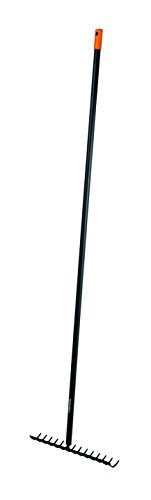 Fiskars Rastrillo con dientes curvados, 14 dientes, Longitud: 36 cm, Negro/Naranja, Solid, 1016036