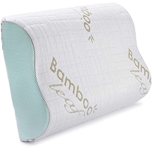 Flowen Almohada Viscoelastica Cervical Dispositivo Médico Ortopédico Cojin para Dormir Ortopedica en Aloe Vera Antironquidos de Cama Almohada Hipoalergénica y Antiácaros Ergonómica Made in Italy