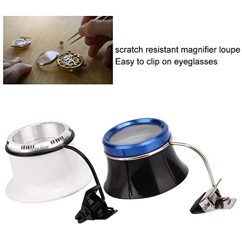 FOLOSAFENAR Herramienta De Aumento De Reloj, Pinzas para Joyería Lupa De Plástico Y Metal De Alta Definición, Resistente, Liviana Y Portátil, para Acercar Y Observar