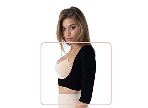 Formeasy Armshaper - Moldeador de brazo y espalda para mujer, para ocultar los brazos, no más gruesos en la espalda, Negro , L