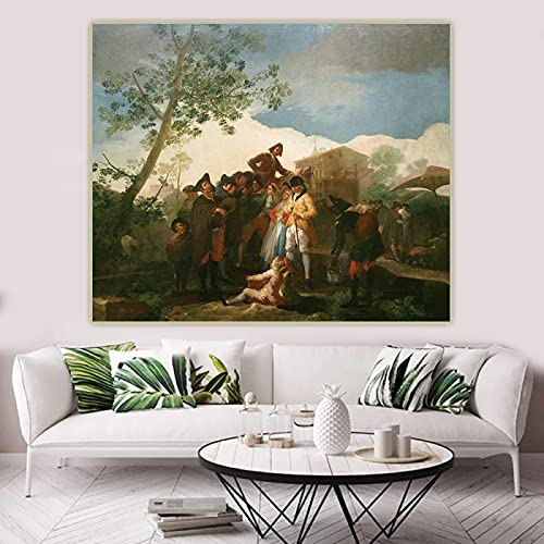 Francisco Goya 《El guitarrista ciego》 Pintura en lienzo Reproducciones de arte Póster e impresiones Imagen de decoración del hogar 70x85cm Sin marco