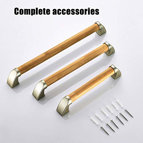 FuAo Asidero asa de Seguridad Baño, Agarraderas Madera para Bañera/Escaleras/Ducha, Impermeable Antideslizante Barra de Apoyo para Personas Mayores y Discapacitadas 44cm