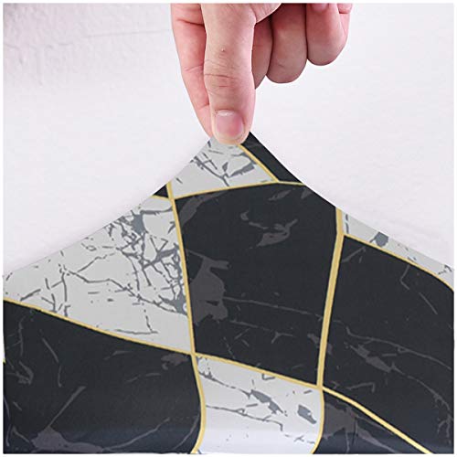 Fundas elásticas de licra XL para sillas de comedor, con rayas geométricas elásticas, extraíbles, lavables, cortas, para cocina, bar, hotel y bodas (Multi8, juego de 2)
