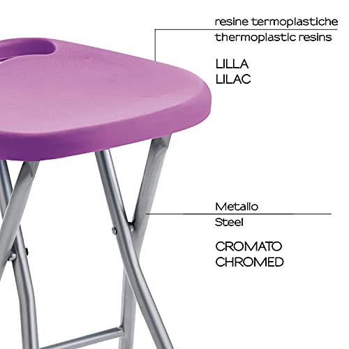 Gedy CO757900300 Taburete Plegable, Lila, 46,5x30x29,3 cm