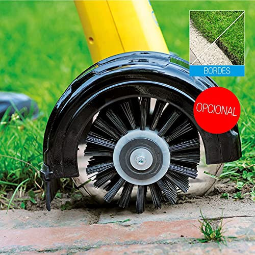 GLORIA MultiBrush speedcontrol - Cepillo eléctrico multifuncional, Eliminador de malas hierbas, Se puede utilizar como limpiador de piedra, madera y juntas, Aireador de césped, Juego con 2 accesorios
