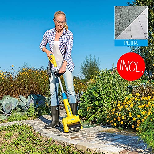 GLORIA MultiBrush speedcontrol - Cepillo eléctrico multifuncional, Eliminador de malas hierbas, Se puede utilizar como limpiador de piedra, madera y juntas, Aireador de césped, Juego con 2 accesorios