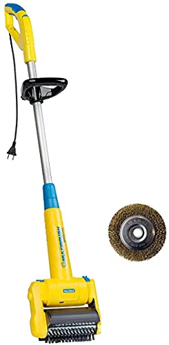 GLORIA MultiBrush speedcontrol - Cepillo eléctrico multifuncional, Eliminador de malas hierbas, Se puede utilizar como limpiador de piedra, madera y juntas, Aireador de césped, Juego con 2 accesorios