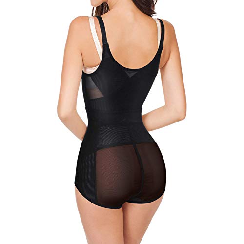 Gotoly Mujer Bodies Moldeadores Fajas Reductoras Adelgazantes Control de Barriga Shapewear Entrenador de Cintura Corsé Modelador de Cuerpo Completo y Busto Abierto Bodysuit (Negro, M)