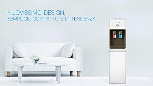 GOVITA Distribuidor de agua a columna refrigerante con boquillas, dispensador de agua para oficina, agua, columna de tierra, bebidas calientes y frías, dispensador de agua