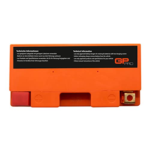 GP-PRO GT12B-4 12V 10Ah GEL Batería de arranque (compatible con YT12B-4 / YT12B-BS) (Sin necesidad de mantenimiento/Sellado) Moto Acumulador