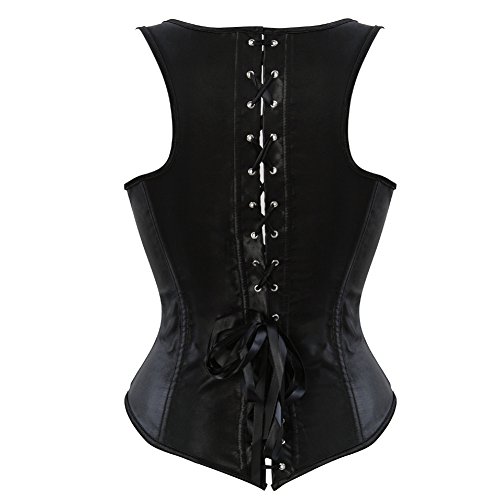 Grebrafan Satén Corset Corsé Bajo Pecho con Tirantes Underbust Talla Grande EU(48-50) 6XL