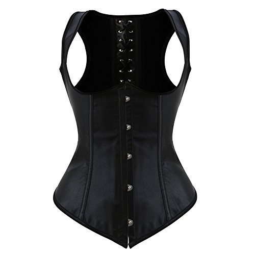 Grebrafan Satén Corset Corsé Bajo Pecho con Tirantes Underbust Talla Grande EU(48-50) 6XL