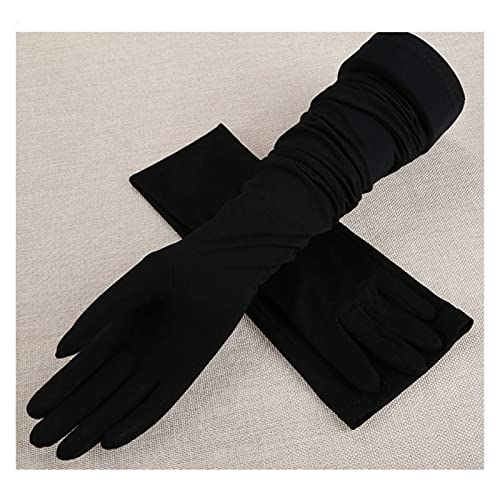 Guantes abrigados de invierno guantes de sol verano de dedo completo ciclismo en bicicleta delgados mitten Modelos largos for mujeres al aire libre UV Protección Guantes modales Mangas de sombrilla fo