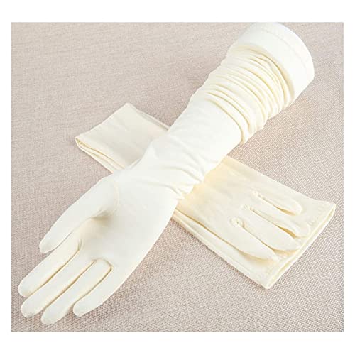 Guantes abrigados de invierno guantes de sol verano de dedo completo ciclismo en bicicleta delgados mitten Modelos largos for mujeres al aire libre UV Protección Guantes modales Mangas de sombrilla fo