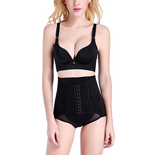 GUOCU 2 en 1 Fajas Postparto Soporte Transpirable Elástico Vientre Recuperación Vientre/Cintura/Pelvis Cinturón Shapewear Braga para Mujer Negro M