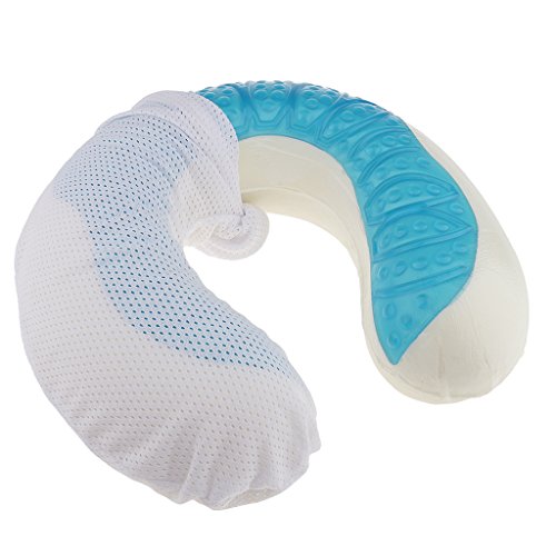 H HILABEE Almohada de Gel Memoria Espuma Cuello Reposacabezas Coche Viaje Cojín de Enfermería