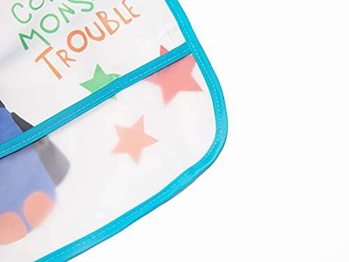 Haimoburg - Pack de 3 baberos con mangas resistentes al agua, protección contra la humedad, peto para bebés de 6 a 36 meses