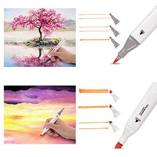 Hanqix 80 Colors Marker Pen Set Dibujo rotulador Animación Boceto Marcadores Set de Doble Marcador de Punta para el Artista gráfico Manga marcadores de Cepillo