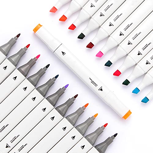 Hanqix 80 Colors Marker Pen Set Dibujo rotulador Animación Boceto Marcadores Set de Doble Marcador de Punta para el Artista gráfico Manga marcadores de Cepillo