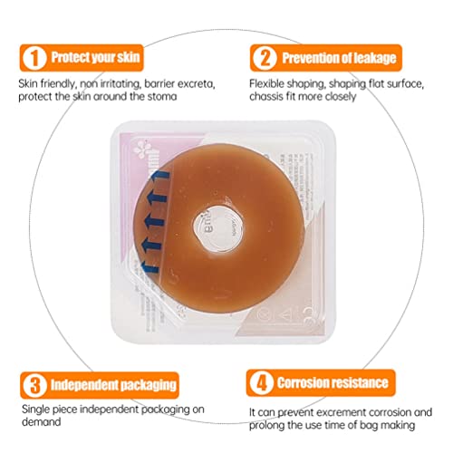 HEALLILY Anillo de Barrera Ostomy Adaptable Moldeable: 20Pcs Sin Fugas de Barrera Extensores para Bolsas de Colostomía Suministros de Estoma