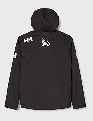Helly Hansen Crew Hooded Midlayer - Chaqueta Impermeable, Cortavientos y Transpirable, con Forro Polar y Capucha Integrados, Hombre, Negro (990 Black), S