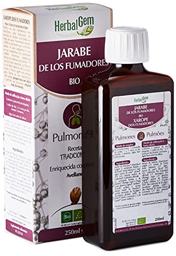 Herbalgem Jarabe de los Fumadores, Ayuda a Despejar las Vías Respiratorias, Facilita la Respiración, Acción Rapida y Eficaz, Remedio 100% Natural y Bio, 250 Ml