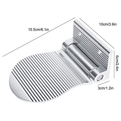 HERCHR Reposapiés de Ducha, reposapiés, Espacio de Montaje en Pared, Pedal de Aluminio Antideslizante para Pasillo, Entrada, baño(Plata)
