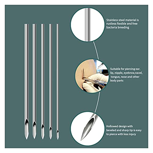 Herramienta de tatuaje Oreja Nariz Perforación estéril Agujas 100pcs 12G 14G 16G 18G 20G Body Body Perforando Agujas Ofertas (Size : 16G)