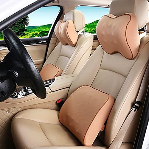 HFTD Almohada para el Cuello del automóvil Almohadas para el automóvil Alivio del Cuello Dolor de Espalda Masaje Suministros para el Interior del automóvil Almohada para el automóvil Conjunto Lum
