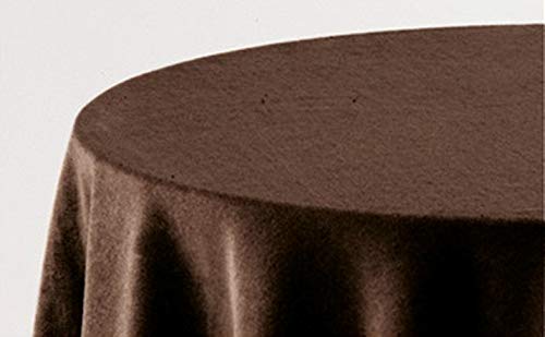 HIPERMANTA Falda Mesa Camilla Redonda Lisa Tacto Suave 100% Poliéster. Tamaño diámetro 90 cm - 233 cm, Chocolate.