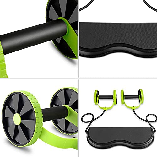 HJJ Multi función Double AB Rueda de Rodillo, Ejercicio para el hogar Equipo de Entrenamiento Abdominal de la Cintura Diseño de Placa de Giro para Hombre y Mujeres Gimnasio Fitness